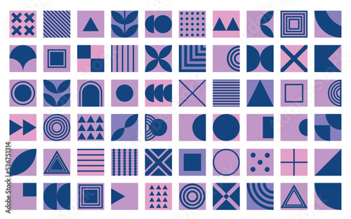 big set Modern geometric forms. Minimal basic abstract shapes swiss bauhaus style, primitive contemporary dynamic blocks. Brutalism basic forms, lines, eye, circles and patterns, vector