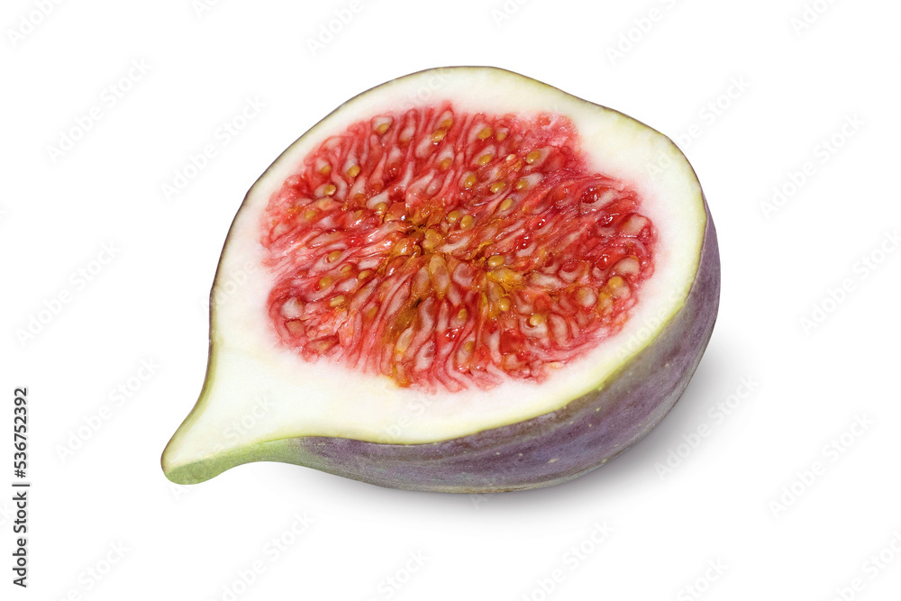 Half of figs on an isolated white background Half of figs on an isolated white background