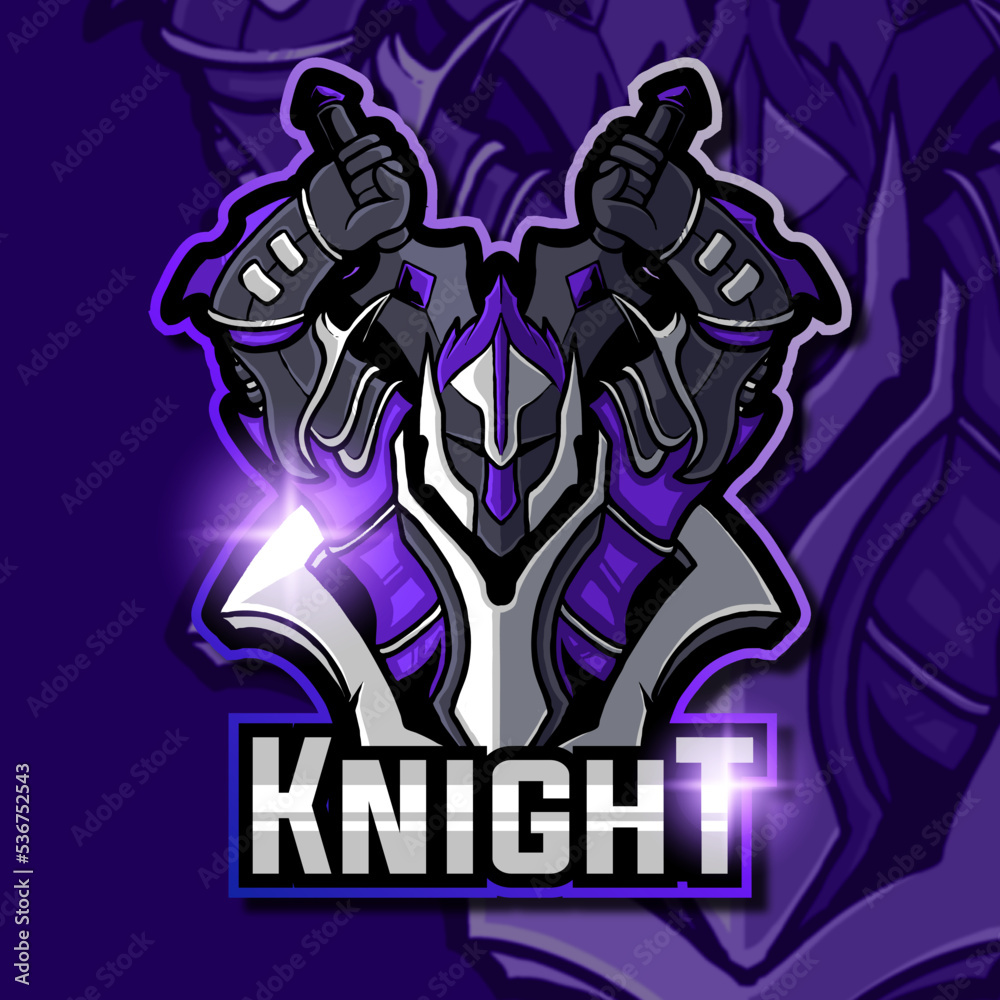 black knight mascot logo gaming