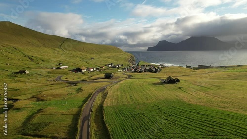 Village of Gjojv on Eysturoy Island in the Faroe Islands photo