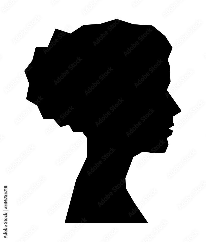 Silhouette of a young women PNG image.