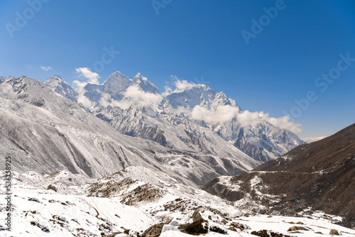 Panoramic view of Mount Everest, Himalayas napal