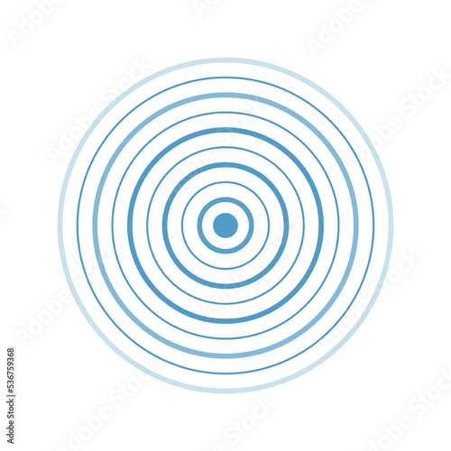 An abstract element depicting a radial pulsation, a source of pain, or a sound wave. Vector illustration.