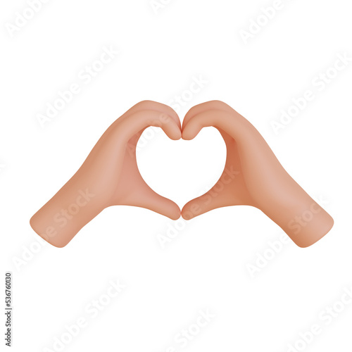Hands gestures 3D cartoon, icon character hand, beautiful symbol hand love concept, I love you hand, 3D render illustration