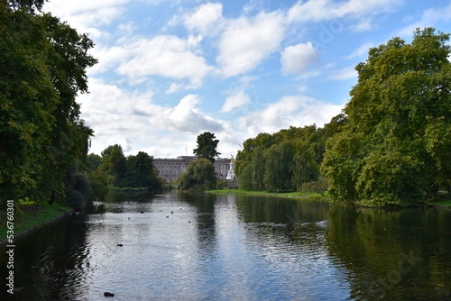 fountain in the park of palace