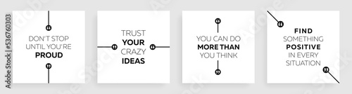 Motivational quotes. Inspirational quote for your opportunities. Speech posters with quote marks. Vector illustration.	