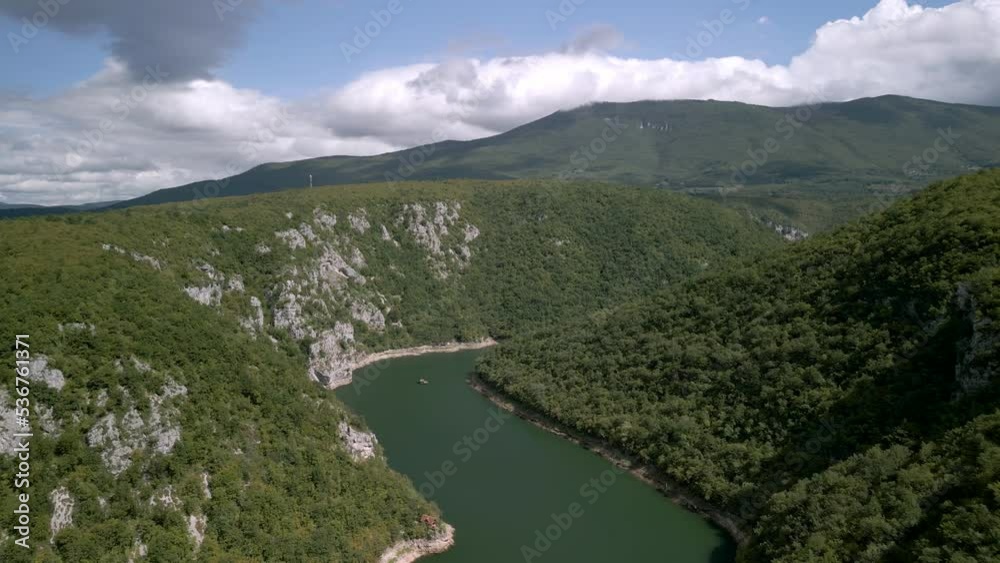 River Valley in Bosnia from a drone River Valley in Bosnia from a drone