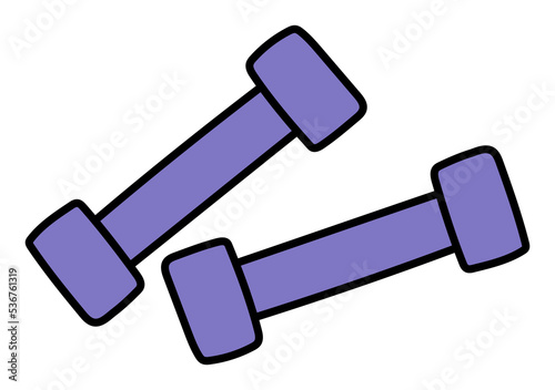 Dumbbells. Sport equipment sketch. Hand drawn icon. Freehand fitness illustration