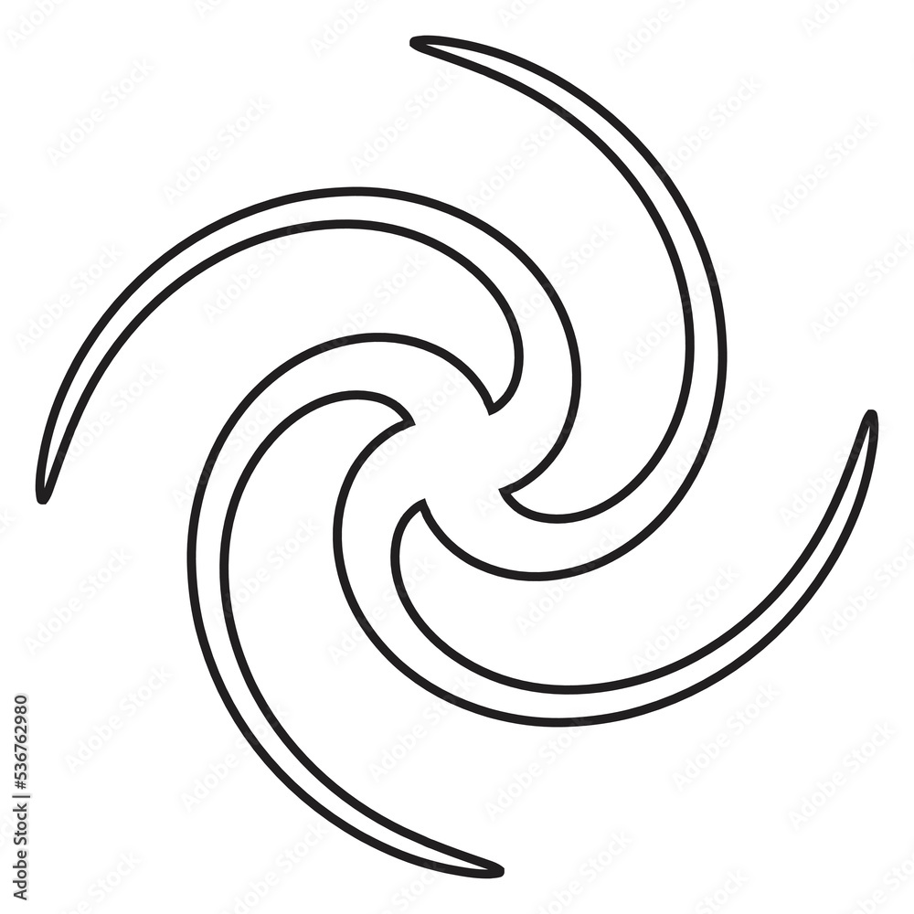 Twist element line art vector illustration 