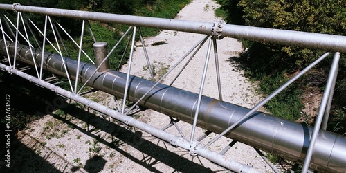 Steel piping for gas transportation. Nord stream gas pipeline photo