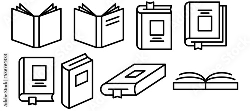 Book icon set. Simple book symbol. Vector illustration.