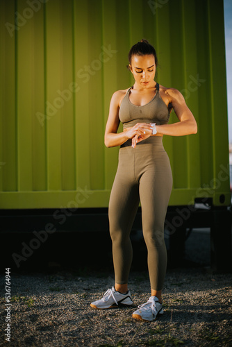 Pretty young woman  taking ...