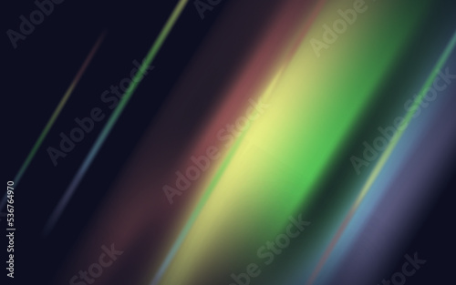 Rainbow crystal light leak flare reflection. Colorful optical rainbow lights beam lens flare leak overlay streaks. Vector illustration.
