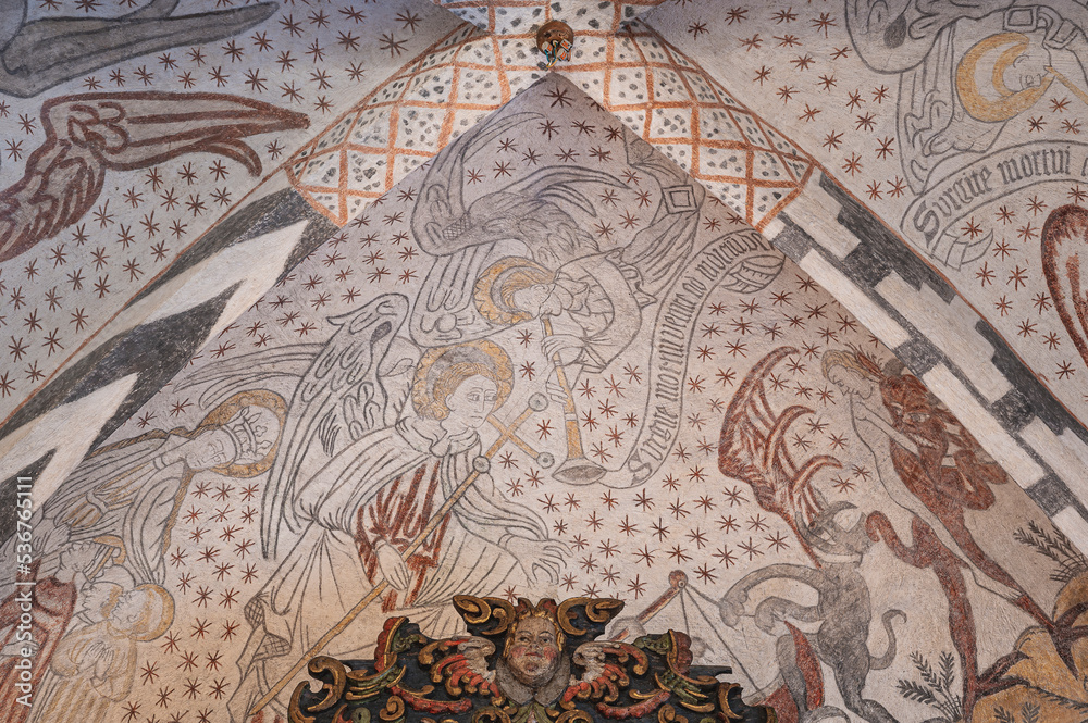 Angels on the djungement day, gothic wall-paintings in the vaults of Kirke Hyllinge