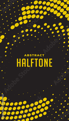 vertical black yellow halftone banner design