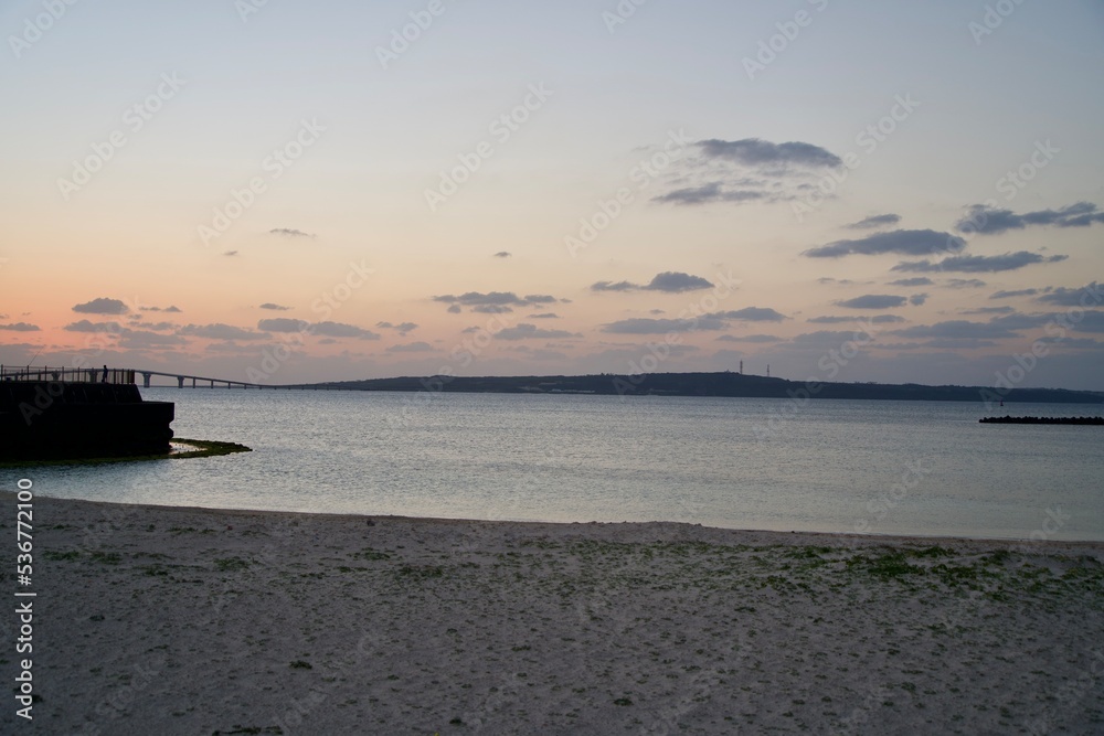 Irabu Island after sunset as seen from Sunset Beach Irabu Island after sunset as seen from Sunset Beach