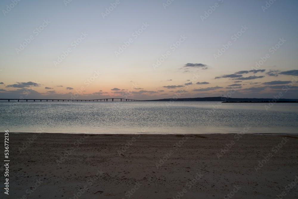 Sunset beach after sunset in Miyakojima. Sunset beach after sunset in Miyakojima.