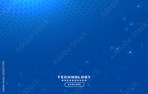 blue technology hexagonal background design vector illustration