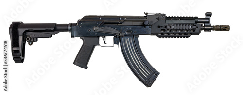 AK Automatic machine gun isolated on white background