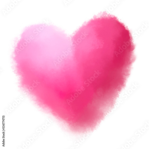 Watercolor of a pink heart, PNG