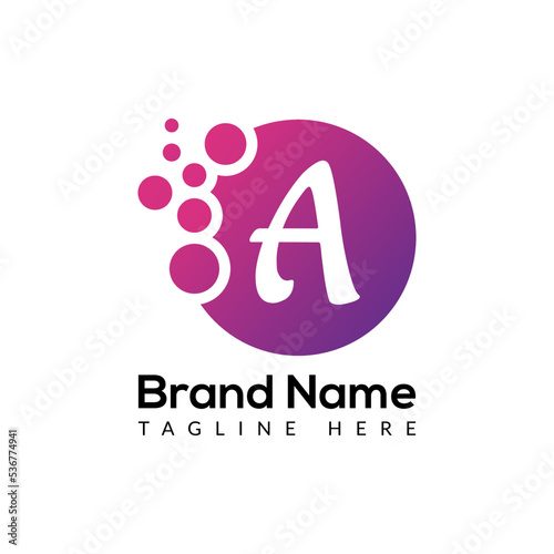 Abstract A letter modern initial lettermarks logo design	
