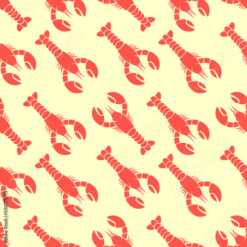 Lobster seamless pattern. Vector illustration