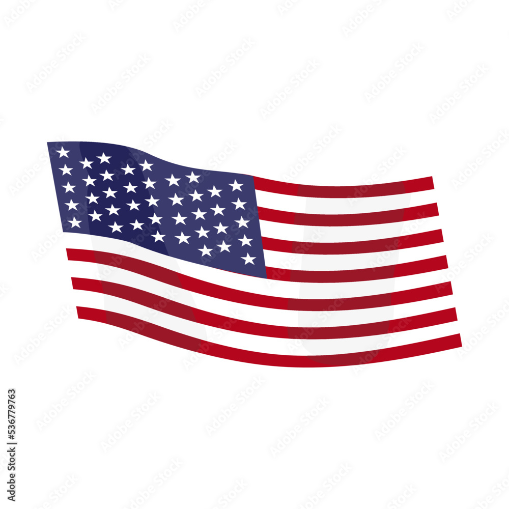 Obraz premium American waving flag vector icon