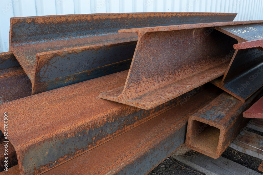 Rusty channels on a pallet