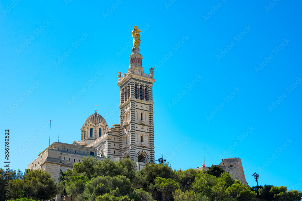 church of the Notre dame in Marseille. Basilica in Marseille