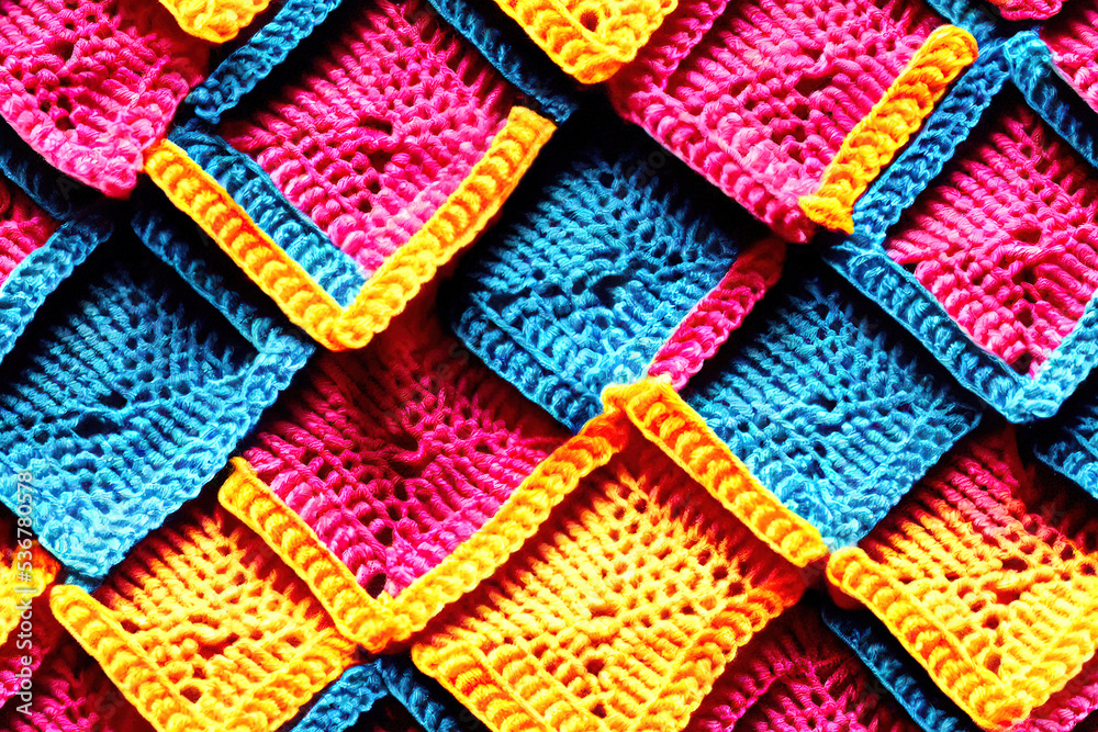 Knitted seamless textile pattern 3d illustrated 
