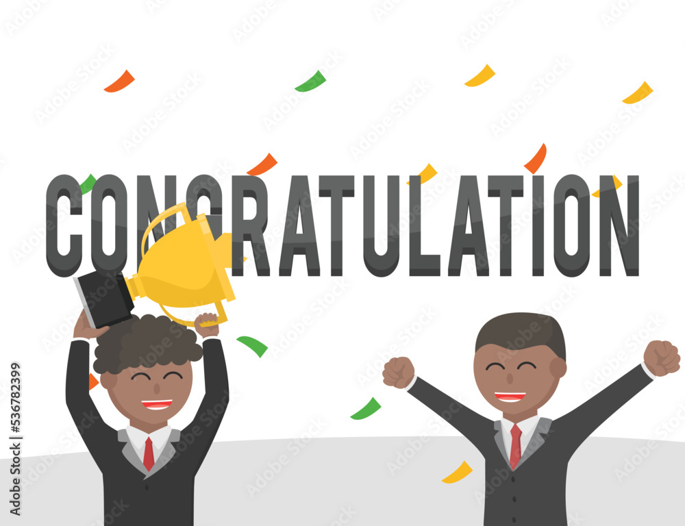 business african congratulation design character on white background business african congratulation design character on white background