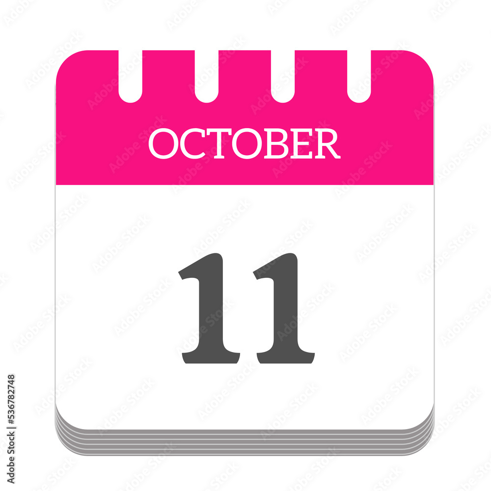 October 11 calendar flat icon October 11 calendar flat icon