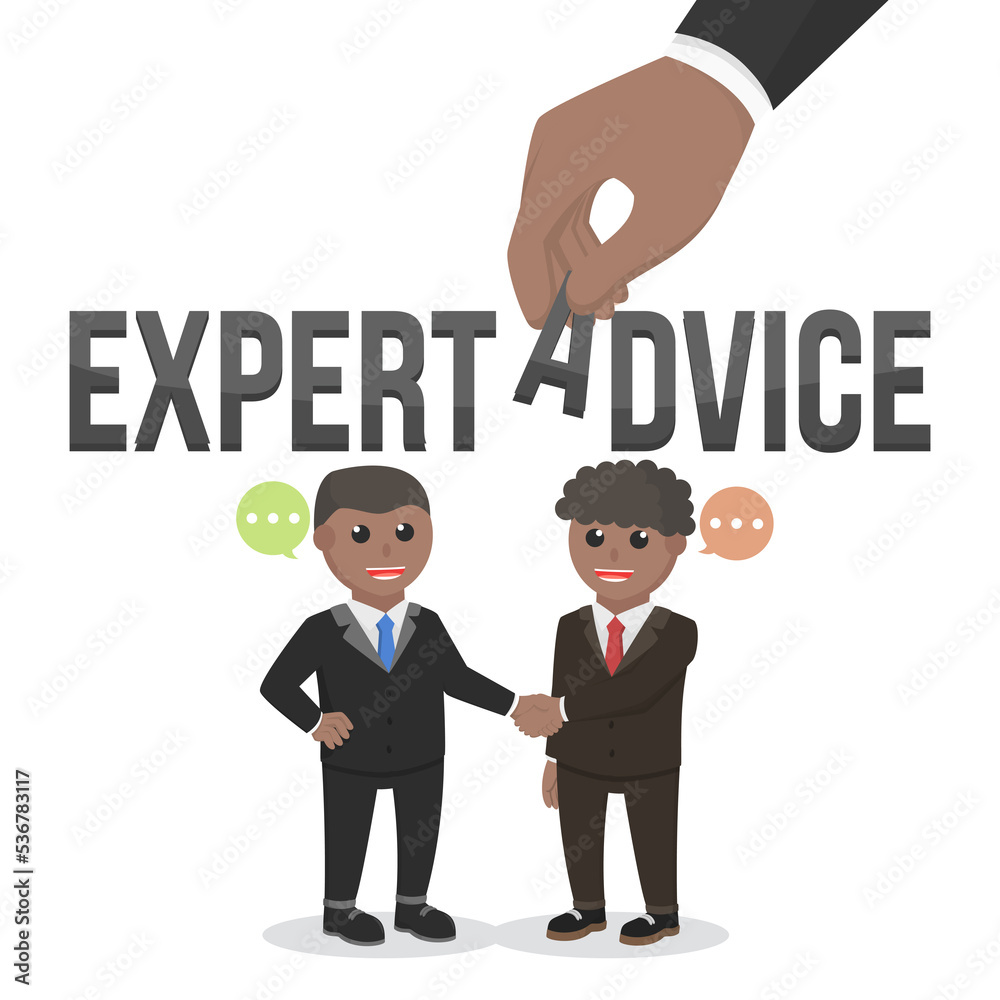 Obraz premium business african expert advice design character on white background
