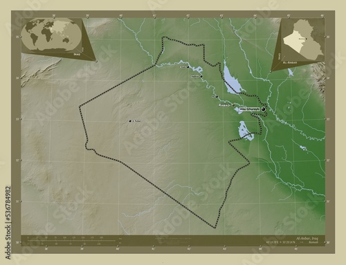 Al-Anbar, Iraq. Labelled points of cities photo