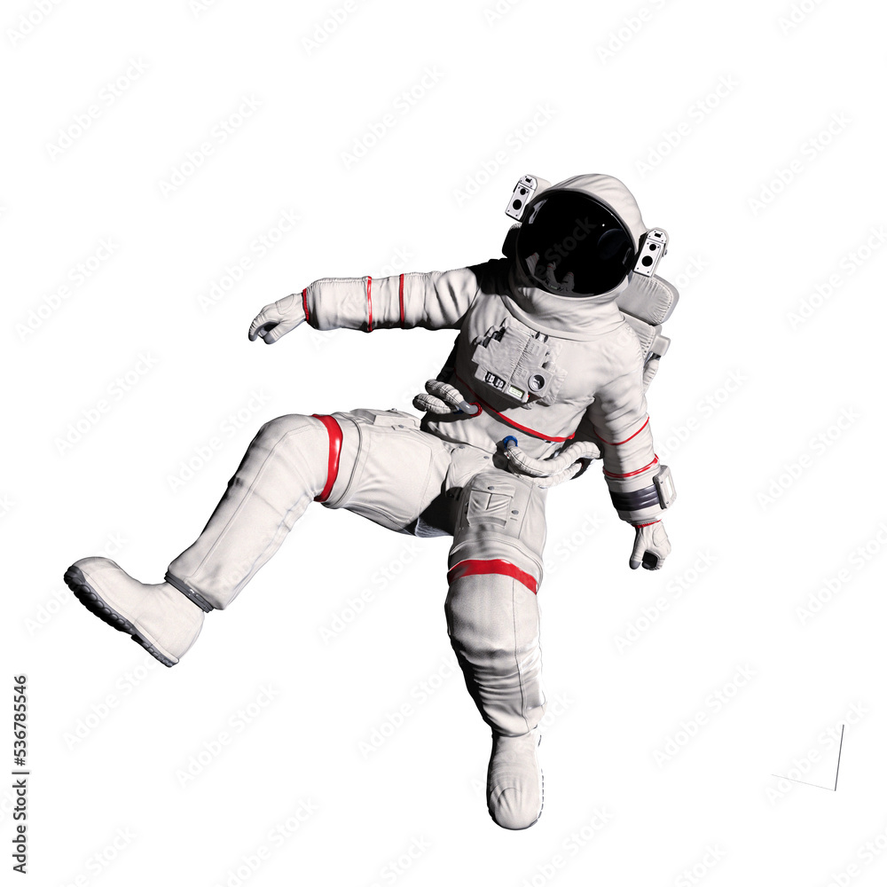 Astronaut, with transparent background, 3D rendering.