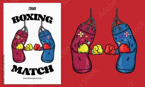 MOXING MATCH POSTER FLYERS ILLUSTRATION