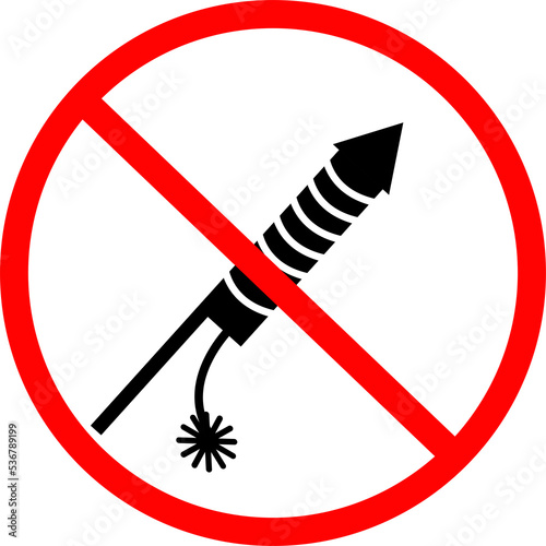 Wallpaper Mural No Fireworks Forbidden sign on transparent background. No Fireworks Allowed symbol. Forbidden sign with firework rocket glyph. flat style. Torontodigital.ca