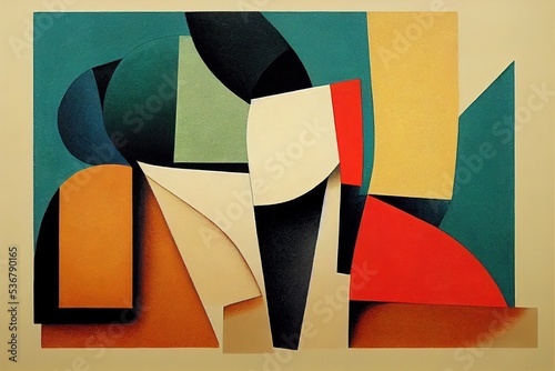 Abstract contemporary minimalism cubism art abstractionism style illustration