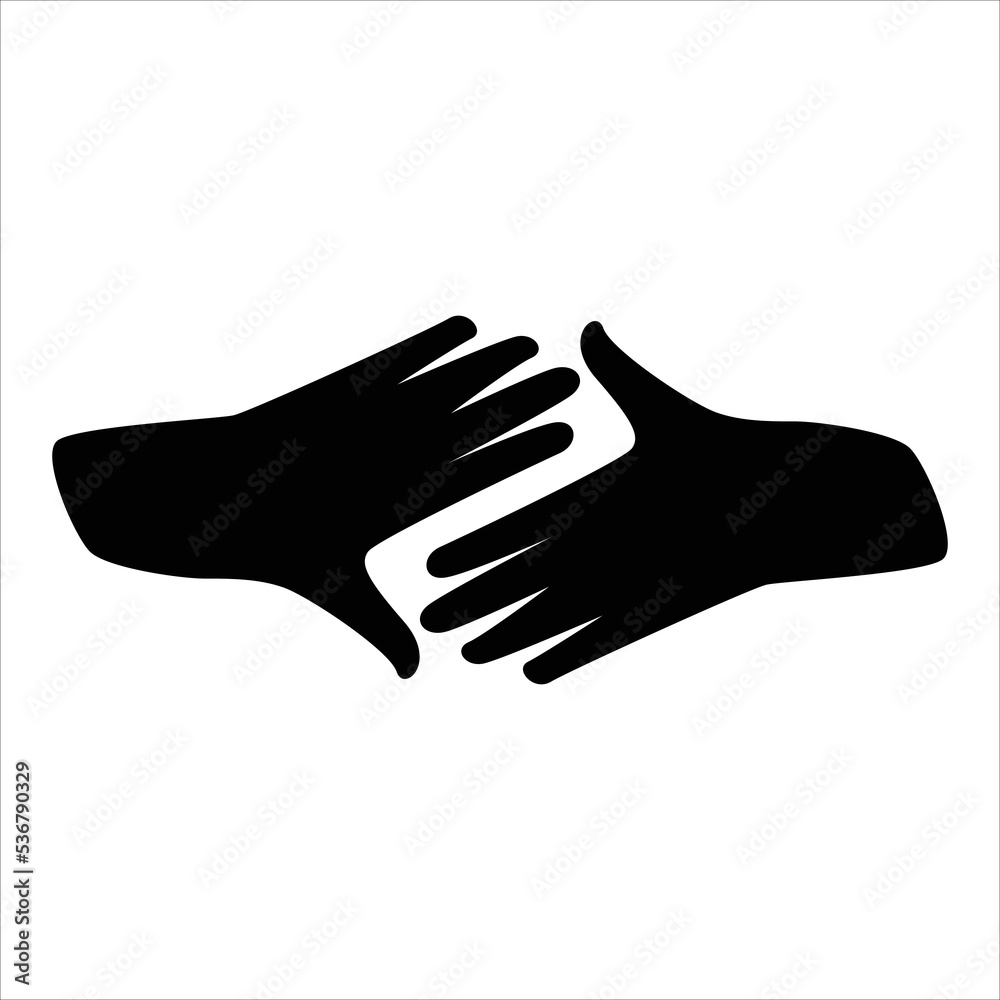 Art illustration icon logo charity and solidarity symbol of hand shake