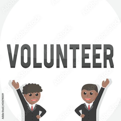business african volunteer character design with text