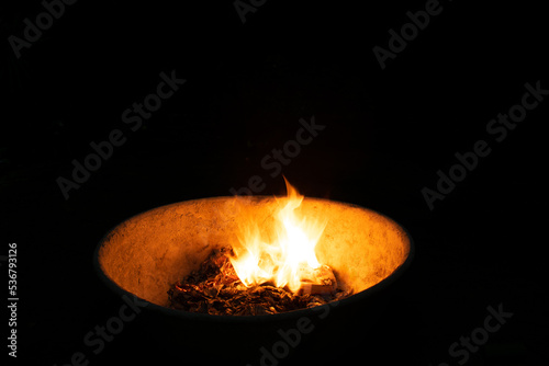 Close-Up Of Fire Against Black Background