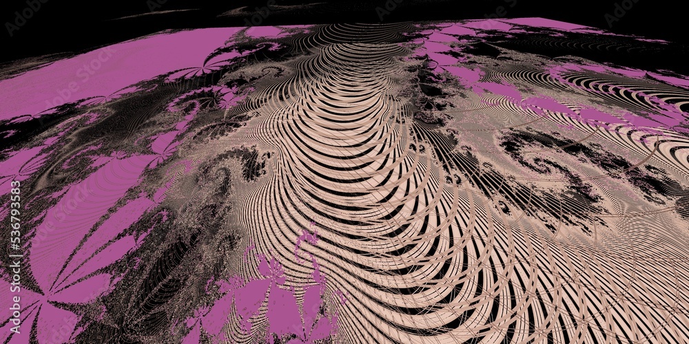 complex Julia set fractal on a beige background with black contour ...