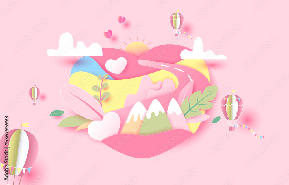 cute sweet heart pink background.