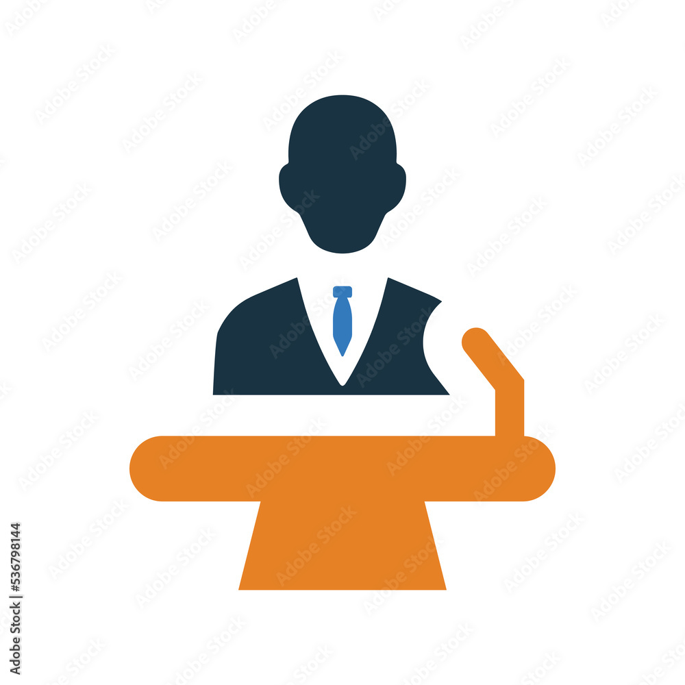 Presentation Speech icon. Editable vector logo.