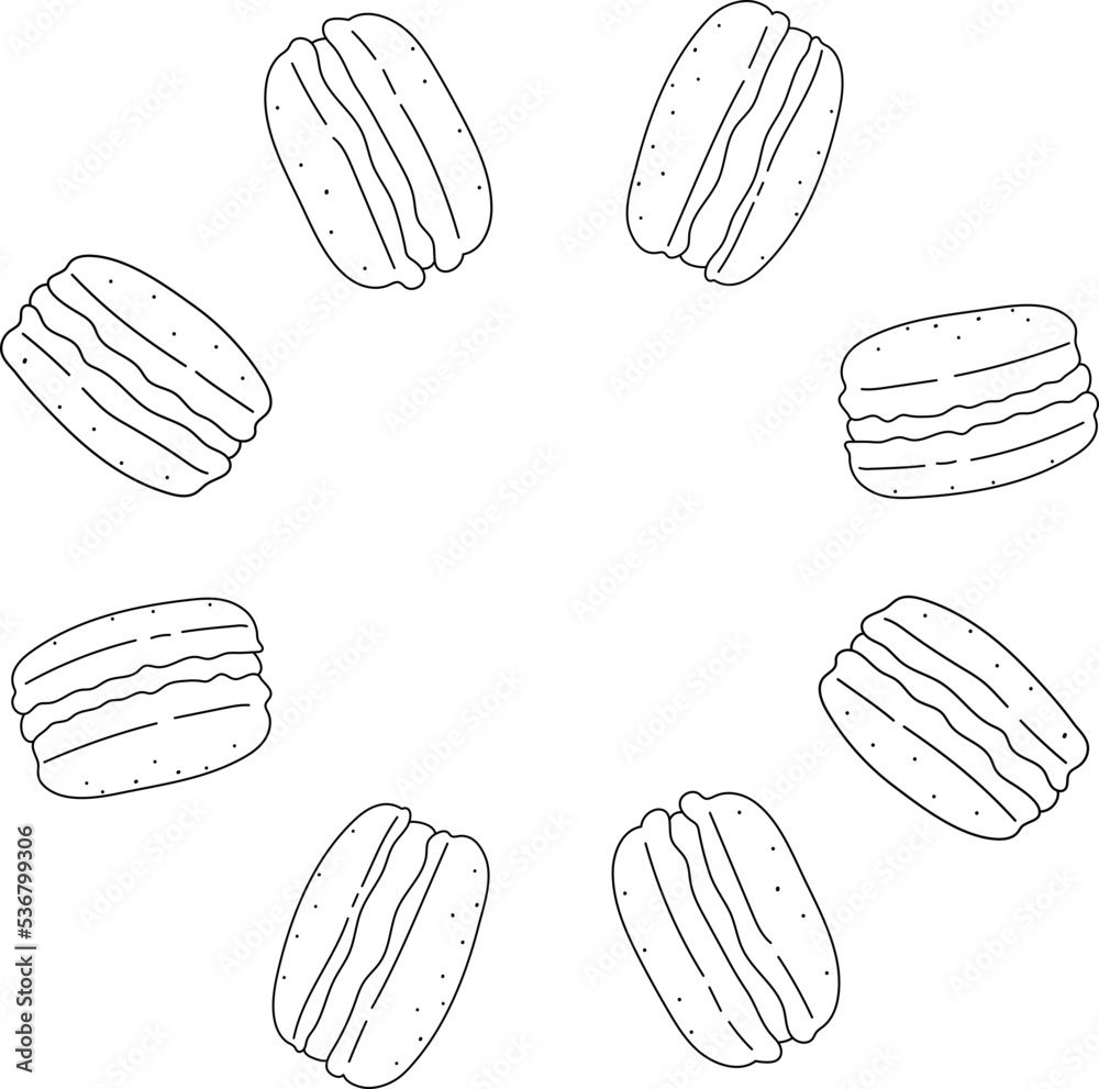 Macaron Line Handdrawn Illustration Dessert Macaron Line Handdrawn Illustration Dessert