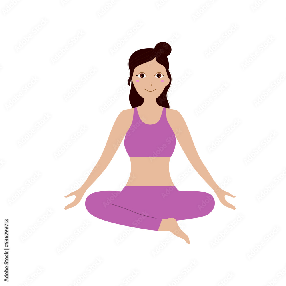 Woman making Yoga Asana isolated On White Woman making Yoga Asana isolated On White
