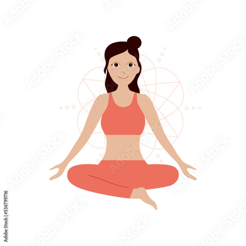 Woman making Yoga Asana isolated On White