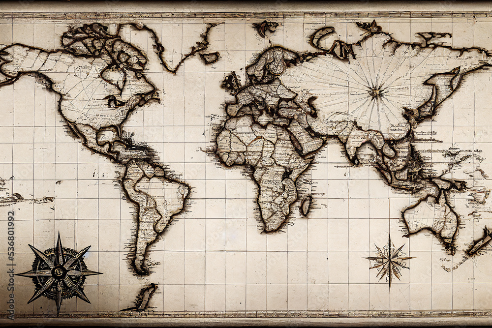 World Map Of 18th Century - Rubia Claribel