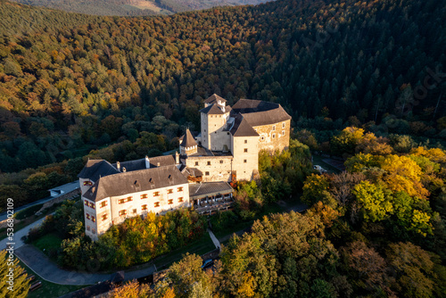 view of the Burg Lockenhaus Castle in the Burgenland region of Austria