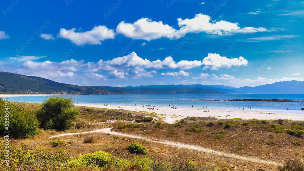 Llagosteira or Langosteira beach, Fiesterra village, A coruna province, Galicia, Spain Llagosteira or Langosteira beach, Fiesterra village, A coruna province, Galicia, Spain